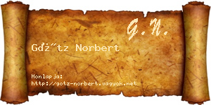 Götz Norbert névjegykártya